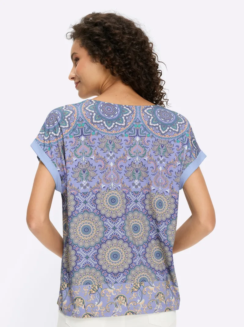 heine Kurzarmshirt bleu-salbei-bedruckt, Bleu-salbei-bedruckt, – Produktbild 2 von 2
