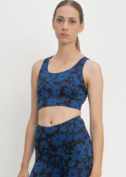boochen boochen Sport BH Ubud - Top mit Blumenprint, Dark moonflower (schwarz), – Produktbild 1 von 4