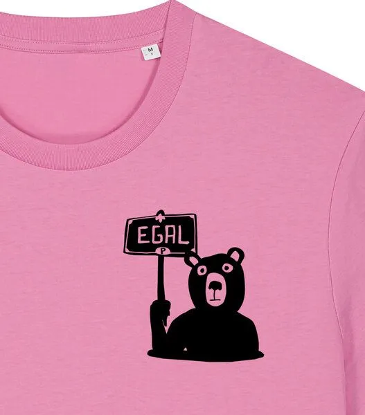 päfjes päfjes Dem Bären ist es EGAL! Dir auch? - Fair Wear Männer Unisex Bio T-Shirt Siebdruck, Rosa (bubble pink), – Produktbild 4 von 4