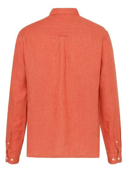 KnowledgeCotton Apparel KnowledgeCotton Apparel Regular Hemd aus Bio-Leinen - GOTS/Vegan, Orange (langoustino), – Produktbild 3 von 4