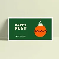 Avocado Store Avocado Store Wunschbetrag Gutschein als druckfähige PDF per E-Mail ab 10€ - Happy Fest - Christbaumkugel – Produktbild 1 von 1
