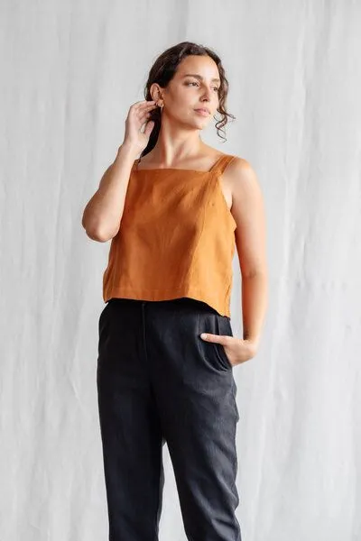 Jyoti - Fair Works Jyoti - Fair Works Baumwoll Top Chira, Braun, – Produktbild 1 von 4