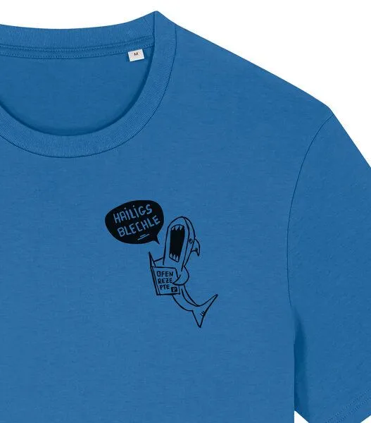päfjes päfjes Hailigs Blechle Hai Kochen - Unisex Männer T-Shirt Bio & Fair, Mindful blue (blau), – Produktbild 2 von 4