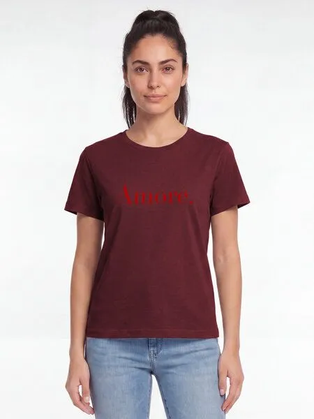 watapparel watapparel T-Shirt Frauen Amore, Burgundy, – Produktbild 2 von 2