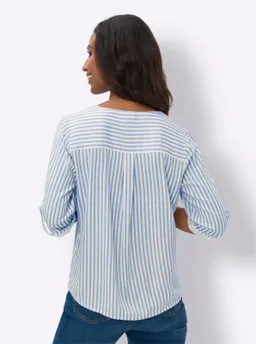 heine Schlupfbluse himmelblau-ecru-gestreift – Produktbild 1 von 1