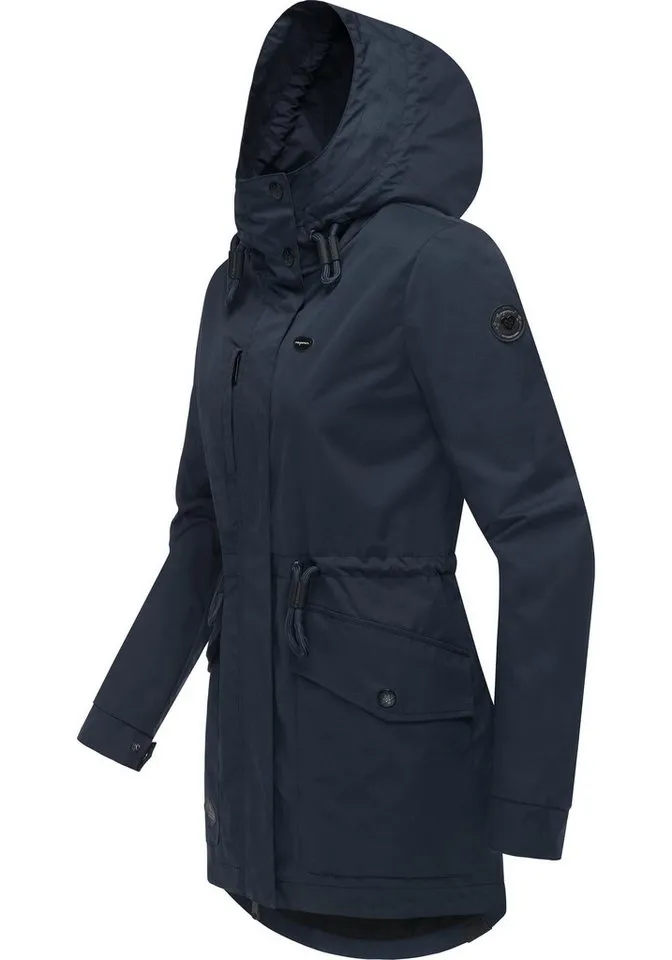 ragwear ragwear Parka Alysa stylische Damen Übergangsjacke mit Taillenzugband, Blau, – Produktbild 3 von 3