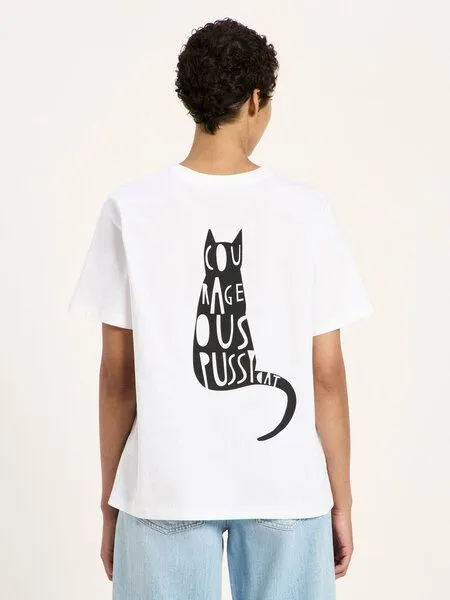 LANIUS LANIUS Statementshirt "CAT" (GOTS) aus Bio-Baumwolle, Off white, – Produktbild 1 von 4