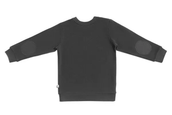 Leela Cotton Leela Cotton Baby und Kinder Piqué Sweatshirt reine Bio-Baumwolle, Anthrazit melange, – Produktbild 3 von 3