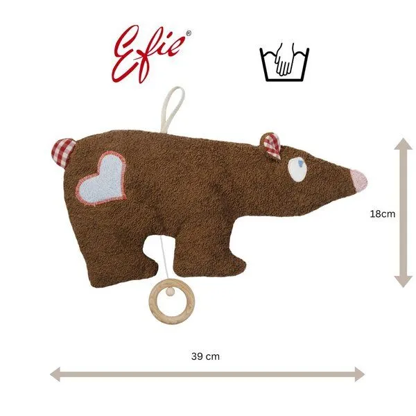 Efie Efie Spieluhr Braunbär, Herz Applikation,100 % Made in Germany – Produktbild 5 von 7