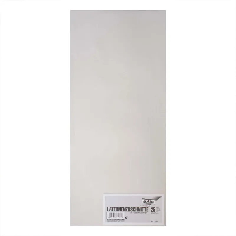folia folia Laternenzuschnitte Transparentpapier weiß 22x51cm 25 Bogen, Weiß, – Produktbild 1 von 1