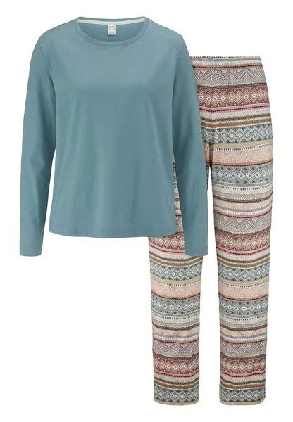 hessnatur hessnatur Pyjama PURE COTTON aus reiner Bio-Baumwolle, Sturmblau, – Produktbild 2 von 4