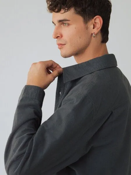 Honest Basics Honest Basics Herren Flanellhemd aus Bio-Baumwolle, Badger, – Produktbild 4 von 4