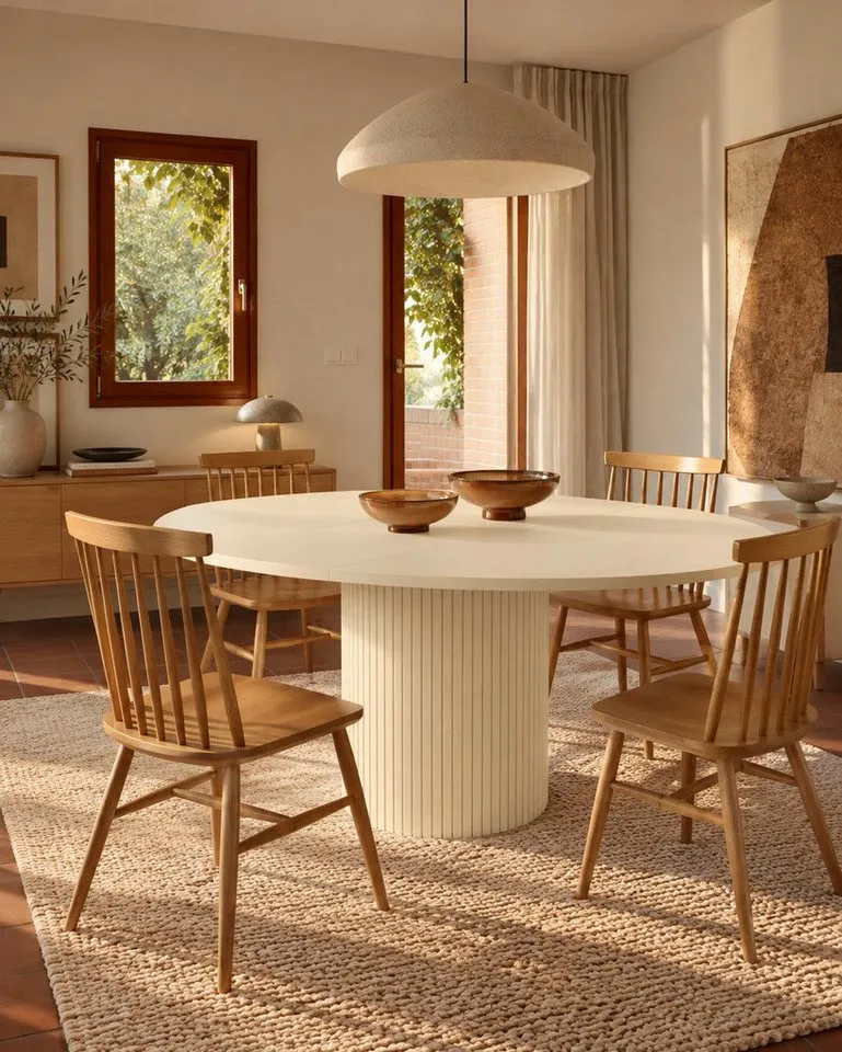 Woodman Esstisch Toscana, Speisetisch, Tisch (Made in Europe), Breite 120 cm, melaminbeschichtet, mit Verlängerungsplatten, FSC®, Braun, – Produktbild 2 von 5