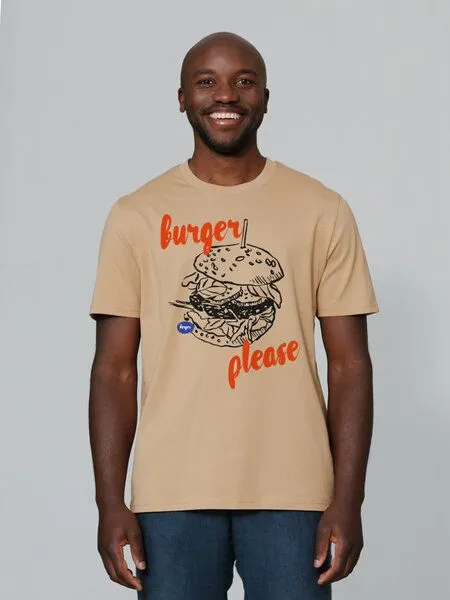 watapparel watapparel T-Shirt Unisex Burger please, Latte, – Produktbild 1 von 4