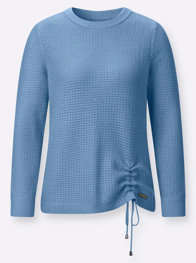 Witt Rundhalspullover mittelblau, Mittelblau, – Produktbild 2 von 2