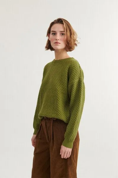 Basic Apparel Basic Apparel Lis Pullover aus Bio-Baumwolle, Grün (mayfly), – Produktbild 2 von 2