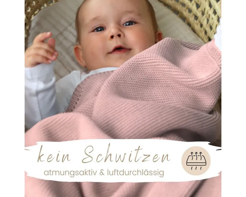 Babydecke DIKOS® Baby Decke für Neugeborene aus *100%* Bio Baumwolle, DIKOS, Kuscheldecke PREMIUM Qualität Geschenk zur Geburt, atmungsaktiv, clean, Rosa, – Produktbild 5 von 6
