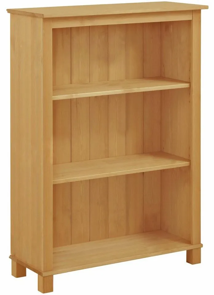 OTTO home Regal Pivo Bücherregal mit 2 verstellbaren Einlegeböden, natürliche Maserung, aus massivem Kiefernholz mit 3 Fächern, Höhe 106 cm, Beige, – Produktbild 2 von 5