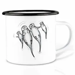 LIGARTI Emailletasse »Die Otters« von LIGARTI | 300 oder 500 ml | handveredelt in Deutschland | Cup, Kaffeetasse, Emaillebecher, Camping Becher – Produktbild 1 von 1