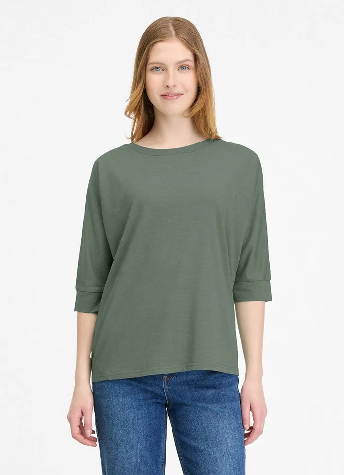 ragwear ragwear Langarmshirt SHIMONA aus Baumwollmischung, mit Jersey-Struktur, Regular Fit, normale Länge, Grün, – Produktbild 1 von 1