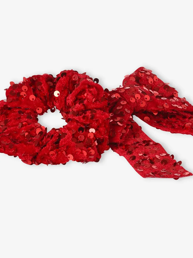 Vertbaudet Haarspange und Scrunchie mit Pailletten Mädchen, Rot, – Produktbild 2 von 3