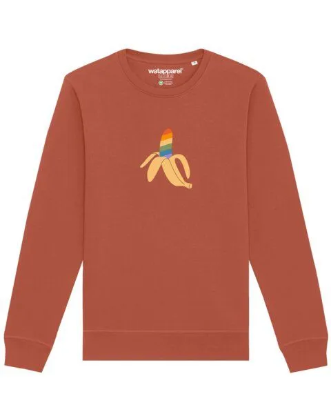 watapparel watapparel Sweatshirt Unisex Rainbow Banana, Heritage brown, – Produktbild 1 von 4