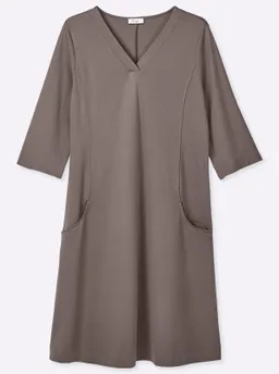 sheego Jerseykleid dunkeltaupe – Produktbild 1 von 1