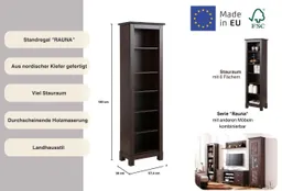 OTTO home Standregal Rauna, Regal, Massivholzregal, Bücherregal, Höhe 180 cm, aus massiver Kiefer, FSC®-zertifiziert – Produktbild 1 von 1