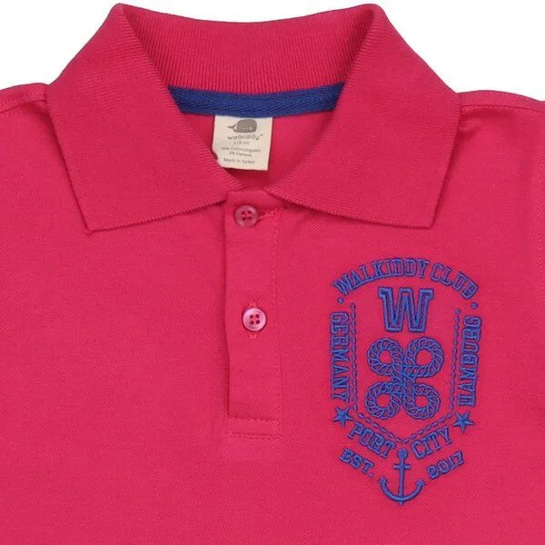 Walkiddy Kleinkinder Poloshirt „Cabaret“ in Pink aus Bio-Baumwolle – Walkiddy, Blau, – Produktbild 2 von 2