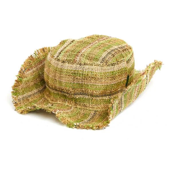 short'n'pietz short'n'pietz Sommerhut aus Hanf, Grün breit gestreift, – Produktbild 3 von 4