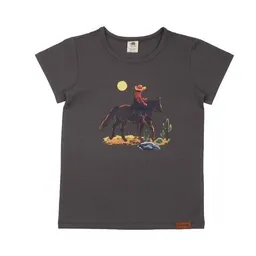 Walkiddy Kinder T-Shirt GOTS zertifiziert Bio-Baumwolle Anthrazit Cowboy-Motiv „The Cowboy“ Kurzarm weich – Walkiddy – Produktbild 1 von 1