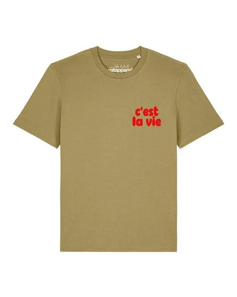 watapparel watapparel T-Shirt Unisex cest la vie, Faded olive, – Produktbild 1 von 2