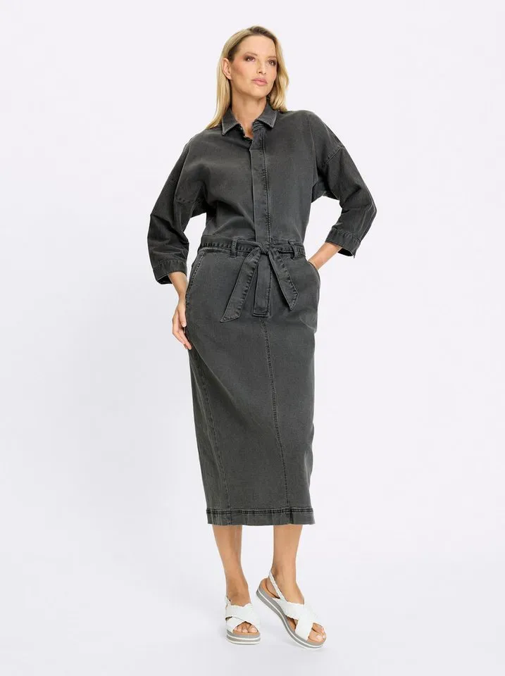 heine heine Etuikleid Jeans-Kleid 3/4-Arm, Grau, – Produktbild 2 von 5