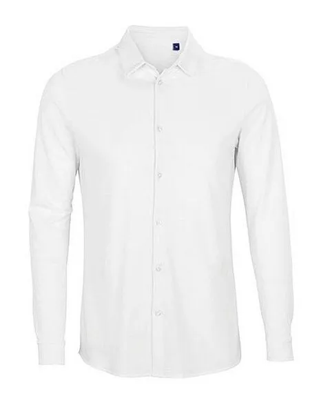 NEOBLU NEOBLU Herren Hemd Langarm Arbeitskleidung Businesshemd Bio Baumwolle Vegan, Weiss, – Produktbild 2 von 4