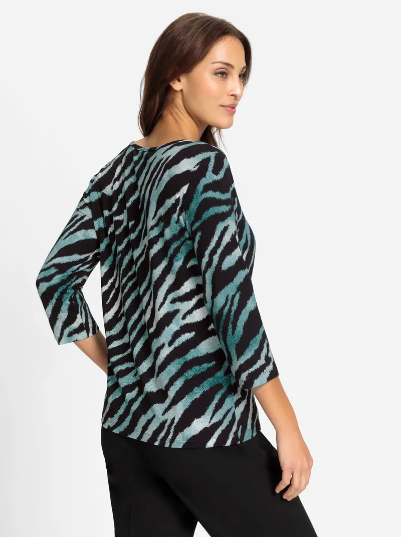 Witt Print-Shirt, Schwarz-petrol-bedruckt, – Produktbild 1 von 2