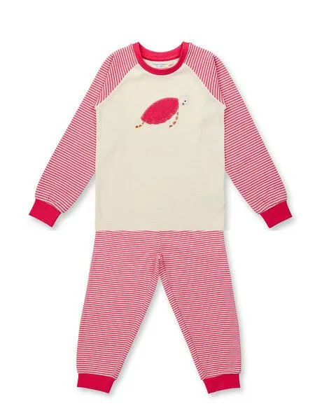 Sense Organics sense-organics Sense Organics Kinder Schlafanzug mit Wal oder Schildkröten Bio Baumwolle, Pink-natur ringelt schildkröten, – Produktbild 2 von 3