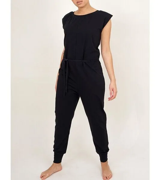 Lena Schokolade Lena Schokolade Jumpsuit Overall versch. Kordeln aus Bio-Jersey, Schwarz, – Produktbild 2 von 8