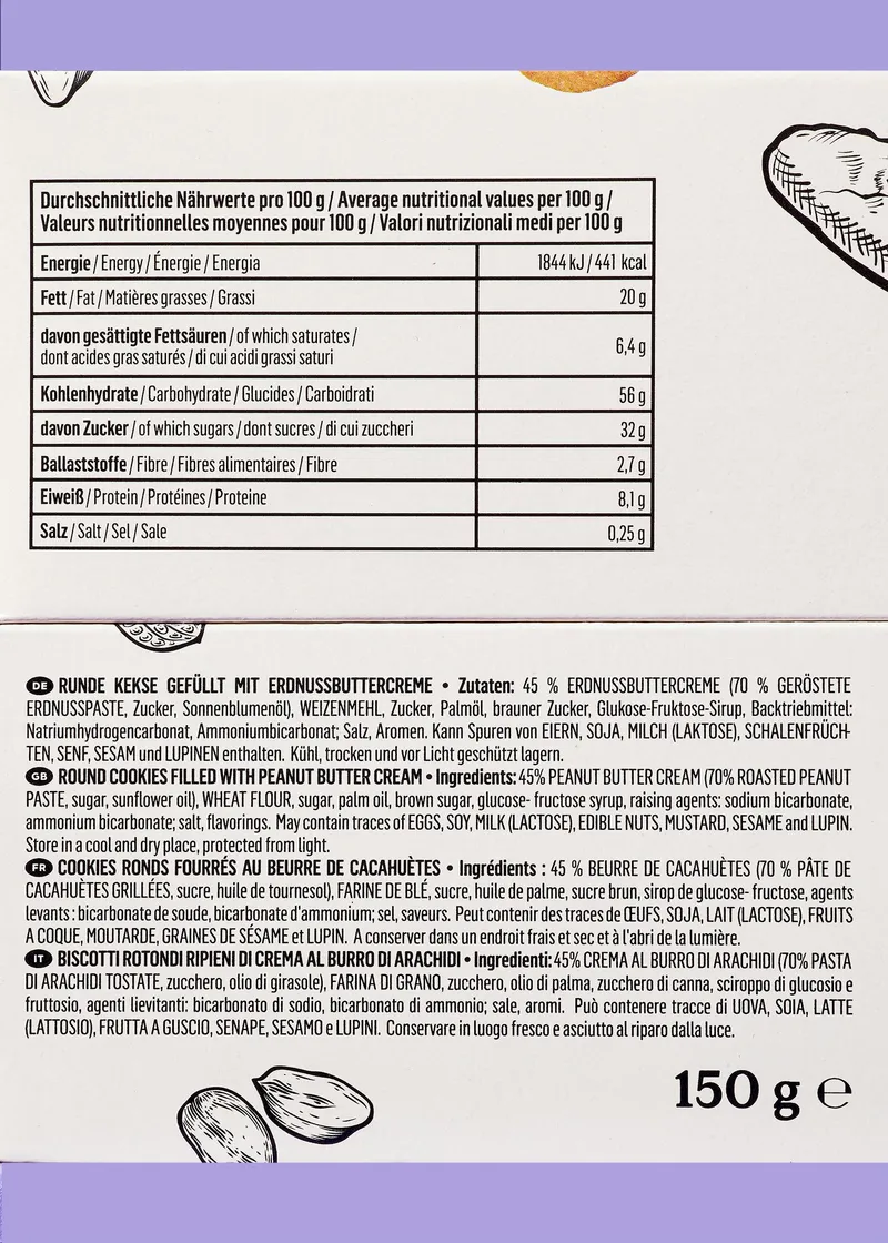 KoRo Gefüllter Erdnussbutterkeks 12 x 150 g – Produktbild 5 von 5