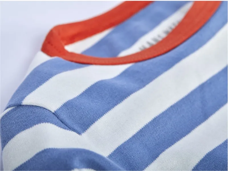 HANS NATUR Kinder Langarmshirt Bio-Baumwolle blau-off white Gr.98/104, Blau, – Produktbild 2 von 2
