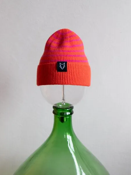 VEROIKON VEROIKON Merino-Beanies Ringelfuchs, Pink/orange, – Produktbild 2 von 2