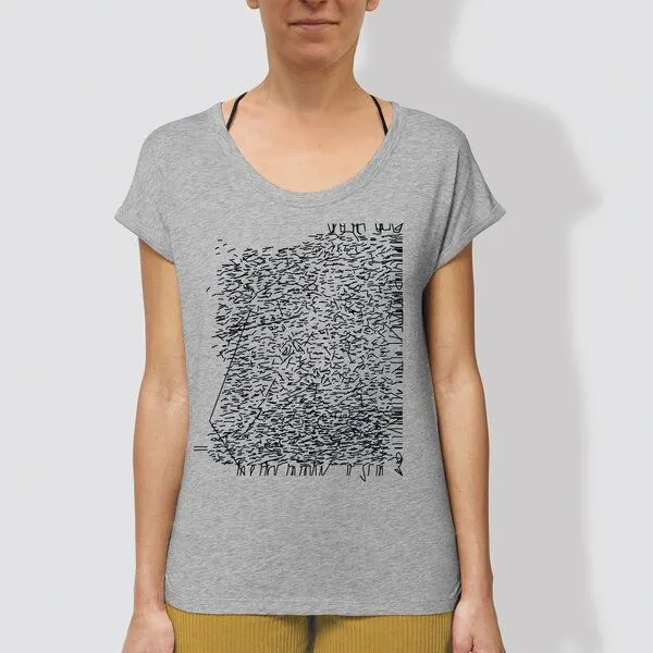 little kiwi little kiwi Damen T-Shirt "Strichgestöber", Heather grey, – Produktbild 1 von 2