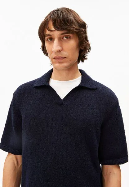 ARMEDANGELS ARMEDANGELS BOUCLE Herren Polo aus Bio-Baumwoll Mix, Night sky, – Produktbild 3 von 4