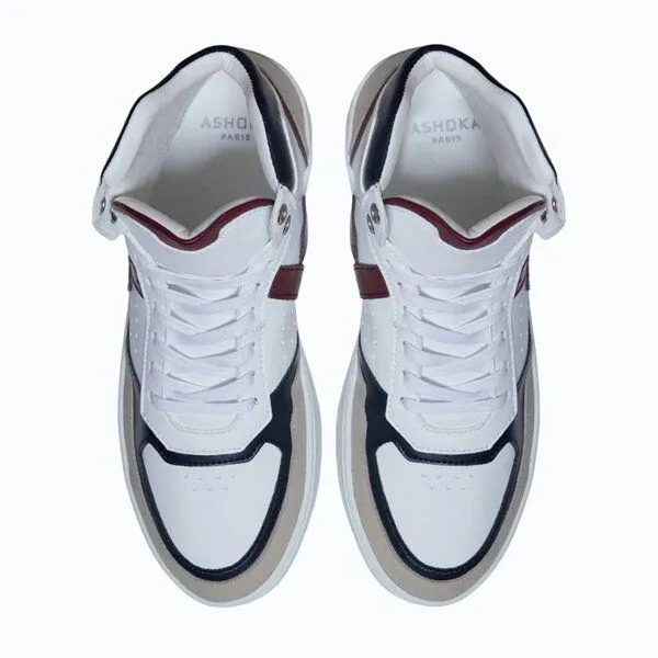 Ashoka Paris Ashoka Paris Mateo High-Top Sneaker Bordeauxrot-Marineblau, Biobasiert & Recycelt – Produktbild 4 von 4