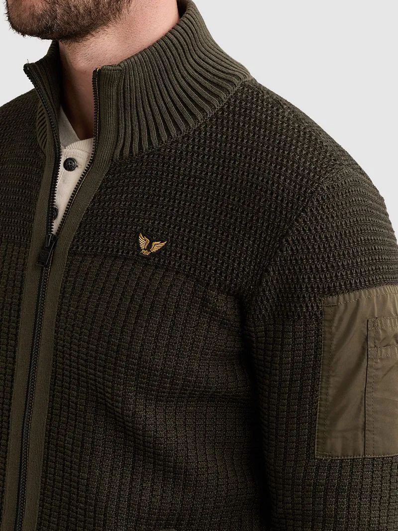 PME Legend PME Legend Multistructure Cardigan Beluga - Größe XXL, Grün, – Produktbild 3 von 5