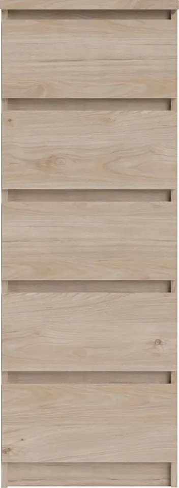 Home affaire Highboard Naia, Hochkommode, 5 Schubladen, Aufbewahrung, grifflose Front, Modern, skandinavisches Design, Schmal, in mehrere Farben, Braun, – Produktbild 4 von 5