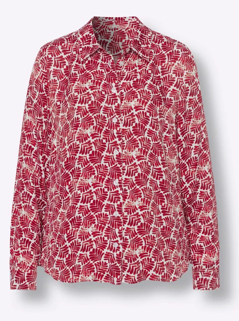 heine Druckbluse, Rot-ecru-bedruckt, – Produktbild 2 von 2