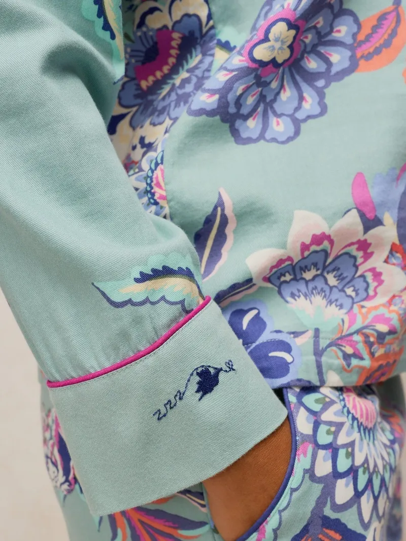 White Stuff White Stuff Pyjamaoberteil Nina, Blau print, – Produktbild 3 von 4