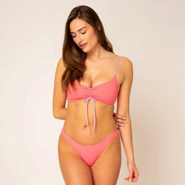 Woodlike Ocean Woodlike Ocean Drawstring Bikini Top - wendebar, Lila, – Produktbild 3 von 4