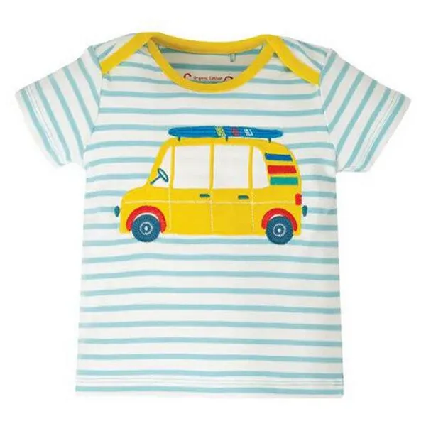 Frugi Frugi T-Shirt Auto - Bobster Applique Top Bright Sky Breton Car – Produktbild 1 von 3