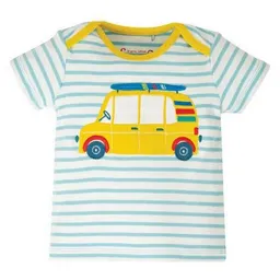 Frugi Frugi T-Shirt Auto - Bobster Applique Top Bright Sky Breton Car – Produktbild 1 von 1